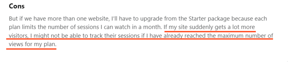 Mouseflow's Client Comment