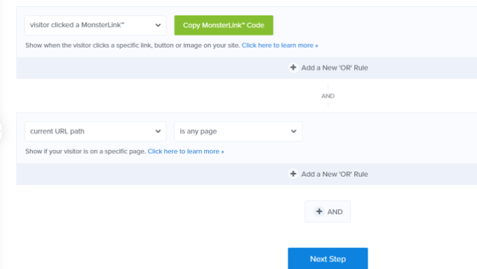 Complete display rules setup