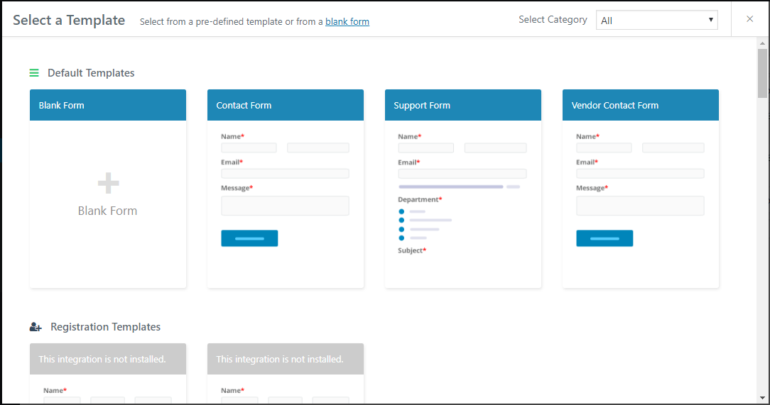 crear formularios web usando plantillas de weforms