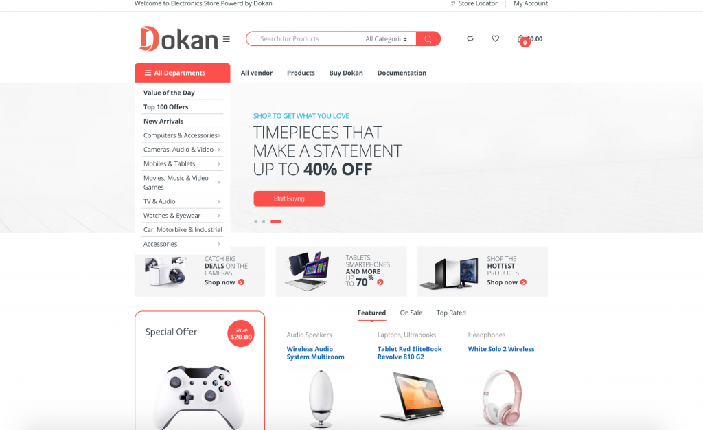 Marketplace de vários fornecedores com dokan