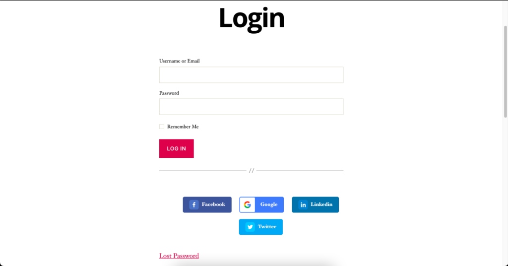 Depois de habilitar (quatro plataformas) o login social no site WordPress