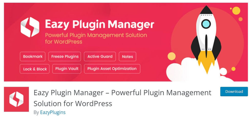 Gestionnaire de plugins Eazy sur WordPress.org