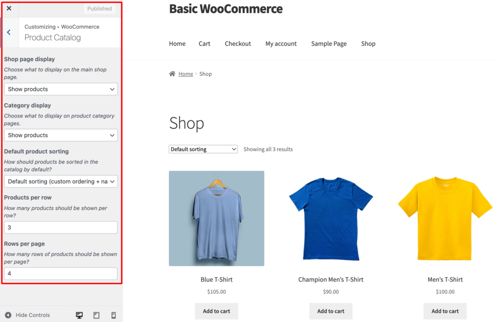 woocommerce 商店頁面自定義選項