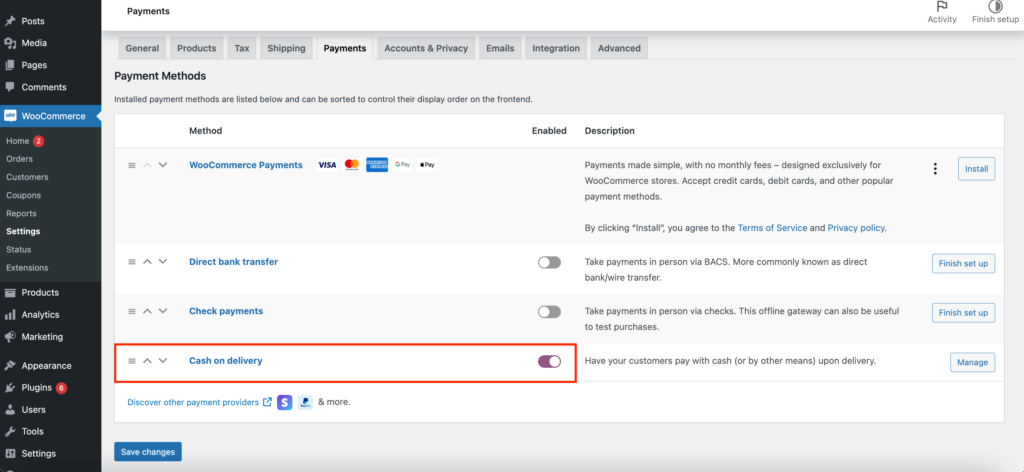 قم بتمكين الدفع النقدي عند التسليم في متجر WooCommerce الخاص بك