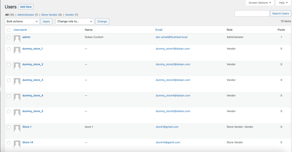 รายชื่อผู้ใช้ Dummy สำหรับร้านค้าออนไลน์ของคุณในแบ็กเอนด์ WooCommerce