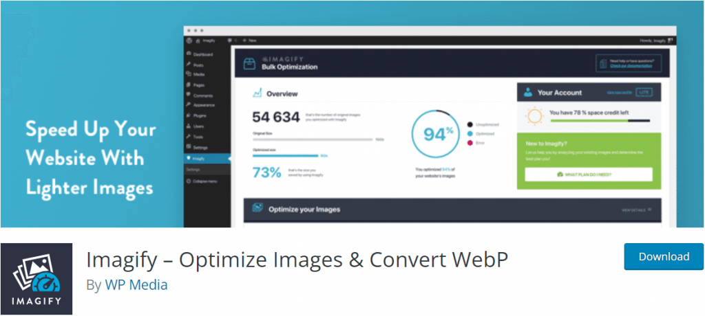 imagify ücretsiz eklentilere sahip olmalıdır