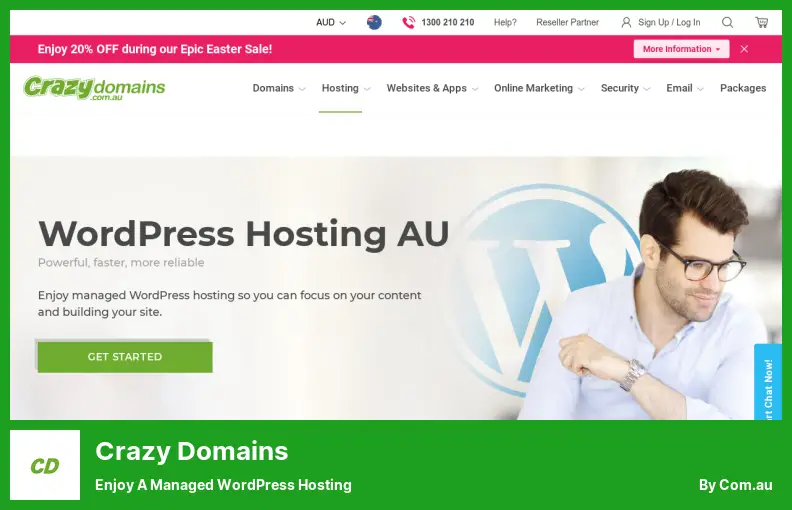 Crazy Domains - 관리되는 WordPress 호스팅 즐기기