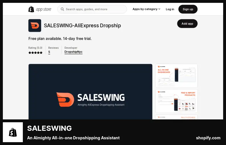 SALESWING - un assistant dropshipping tout-en-un tout-puissant