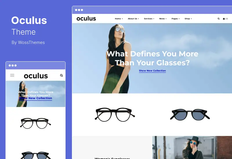 Tema Oculus - Negozio di occhiali da sole creativi Tema WooCommerce