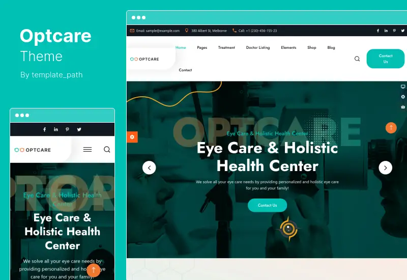 Optcare Theme - тема WordPress для ухода за глазами