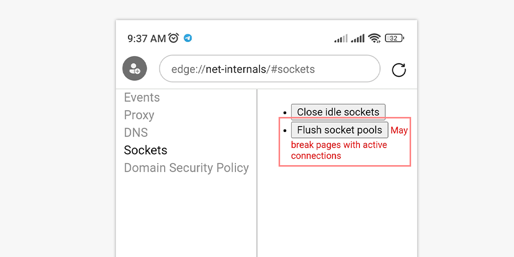 chrome://net-internals/#sockets