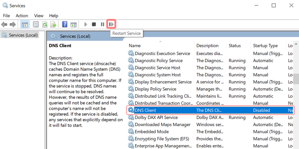 DNS Client services