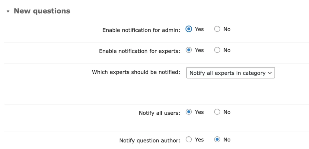 menggunakan notifikasi untuk pertanyaan dan jawaban - plugin forum q&a