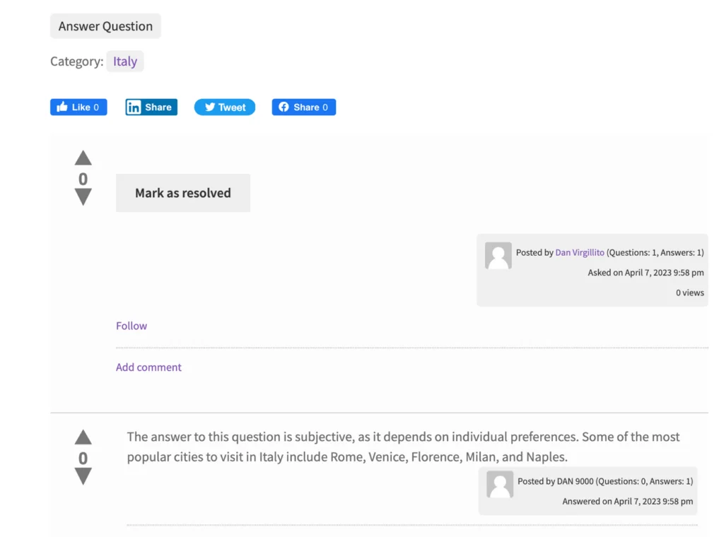 pubblicazione di risposte automatiche con chatgpt - plug-in del forum di domande e risposte