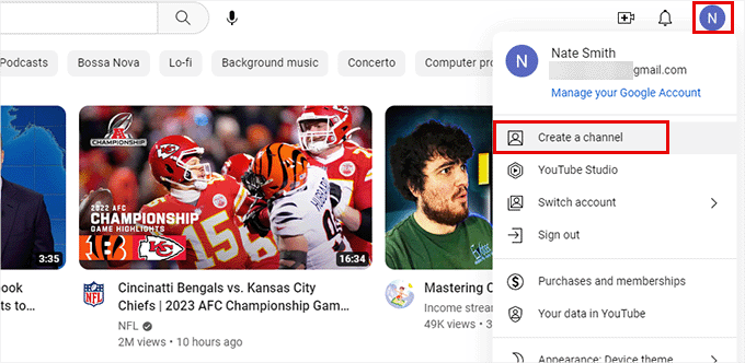 Creating a YouTube channel