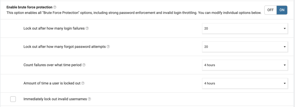 在 Wordfence 中启用暴力破解保护