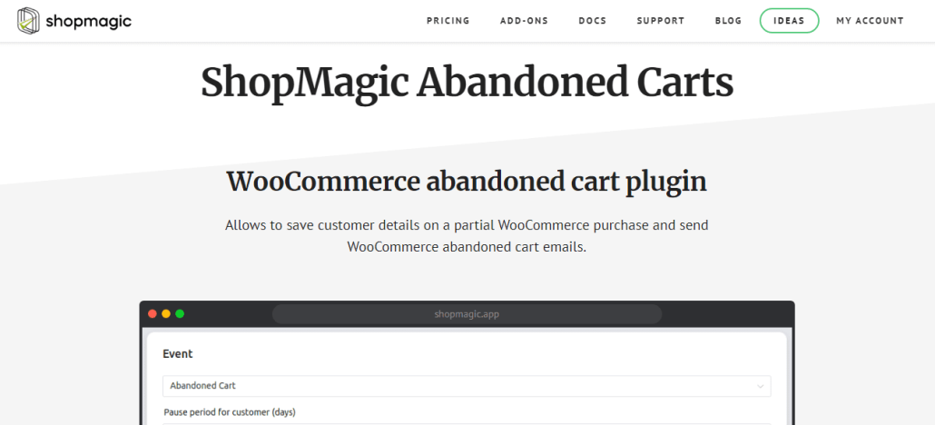 Shopmagic WooCommercer 放棄されたカートの回復メール