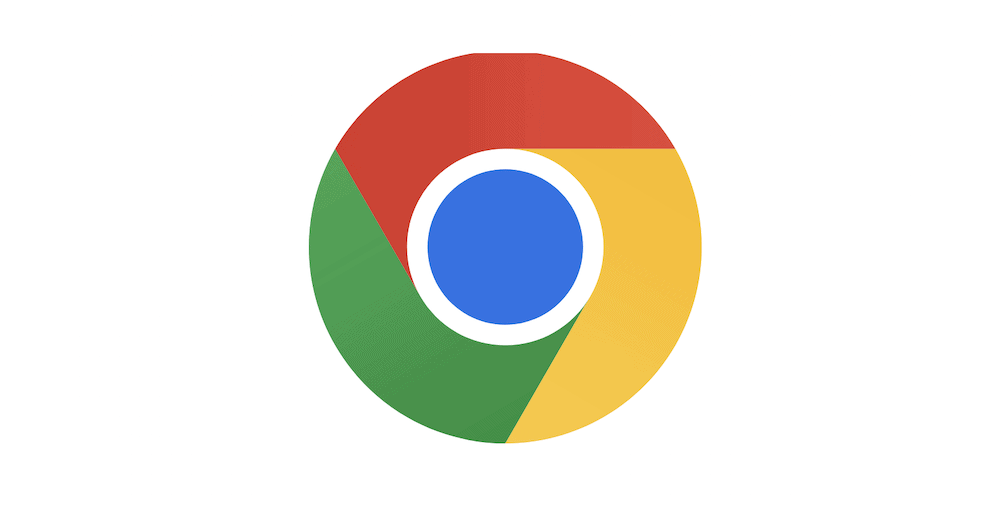 Il roundel di Google Chrome, che mostra un cerchio esterno segmentato in rosso, verde e giallo. C'è anche un cerchio blu interno circondato da un bordo bianco.