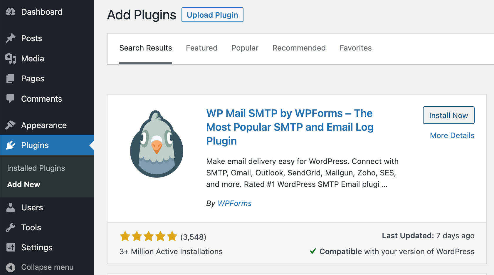 WP 邮件 SMTP 安装