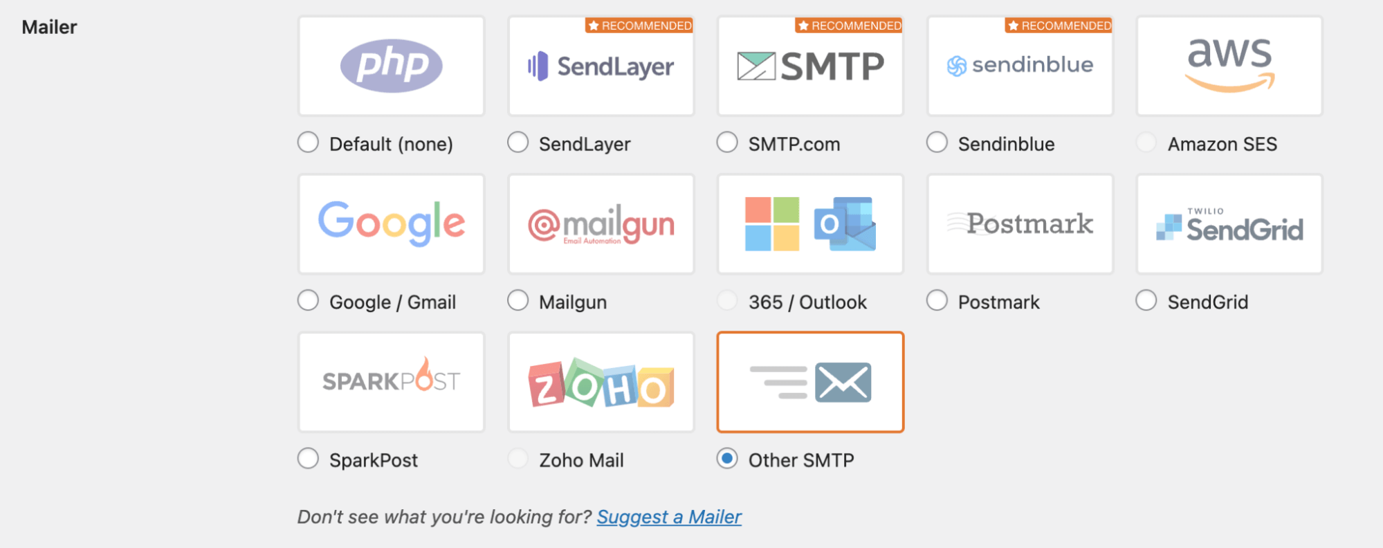 Mailtrap 其他 SMTP