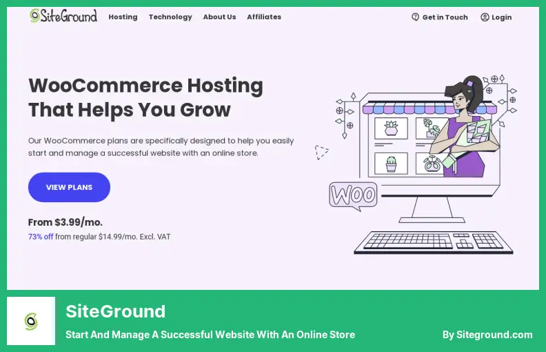 SiteGround - オンラインストアで成功するウェブサイトを開始して管理する