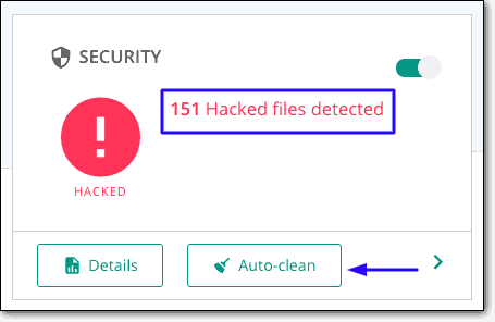 MalCare のスキャナーが発見したハッキン​​グされたファイル