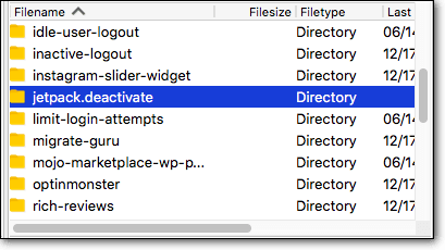 плагин деактивировать filezilla