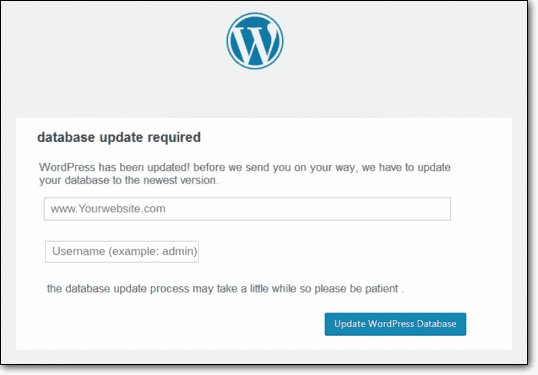 WordPress データベース更新フィッシング メール