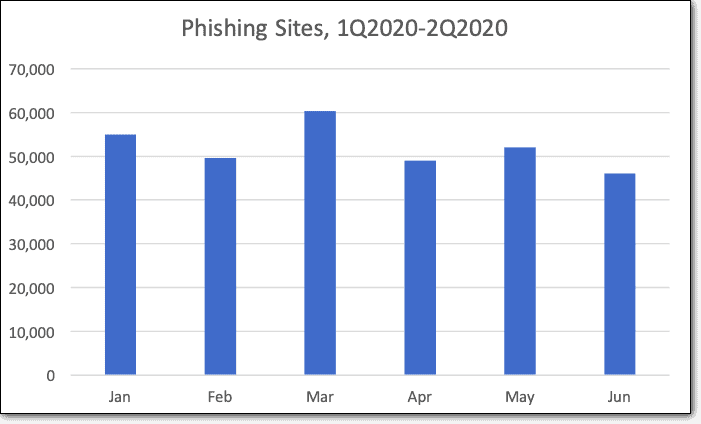 フィッシング Web サイト (2020 年 1 月から 6 月)