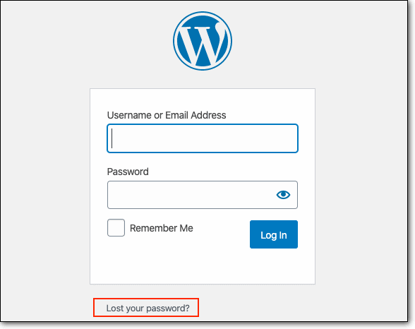 在 WordPress 上丟失密碼