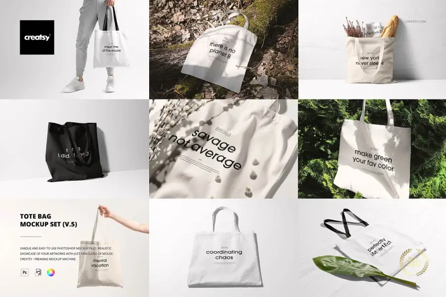 Set Tote Bag Mockup (v.5) -