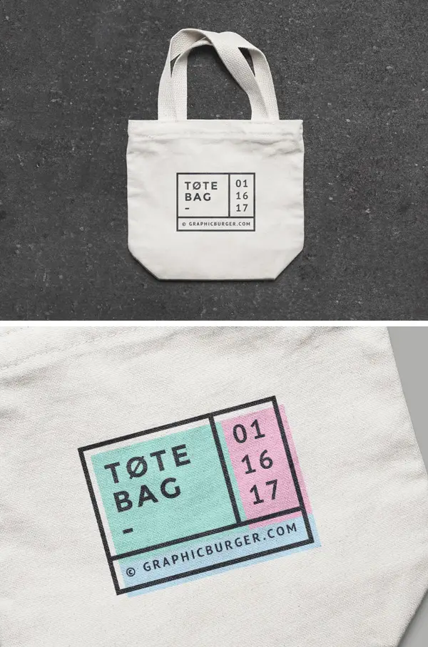 MockUp Tas Tote Kanvas Kecil -