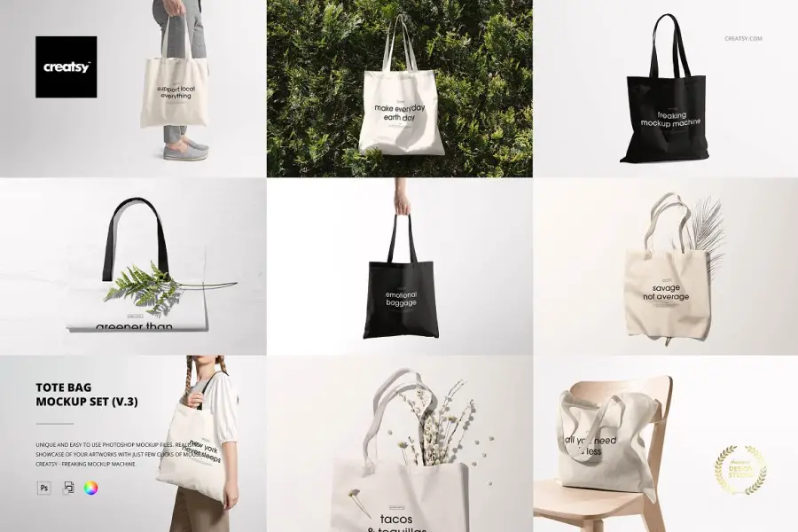 Set Tote Bag Mockup (v.3) -