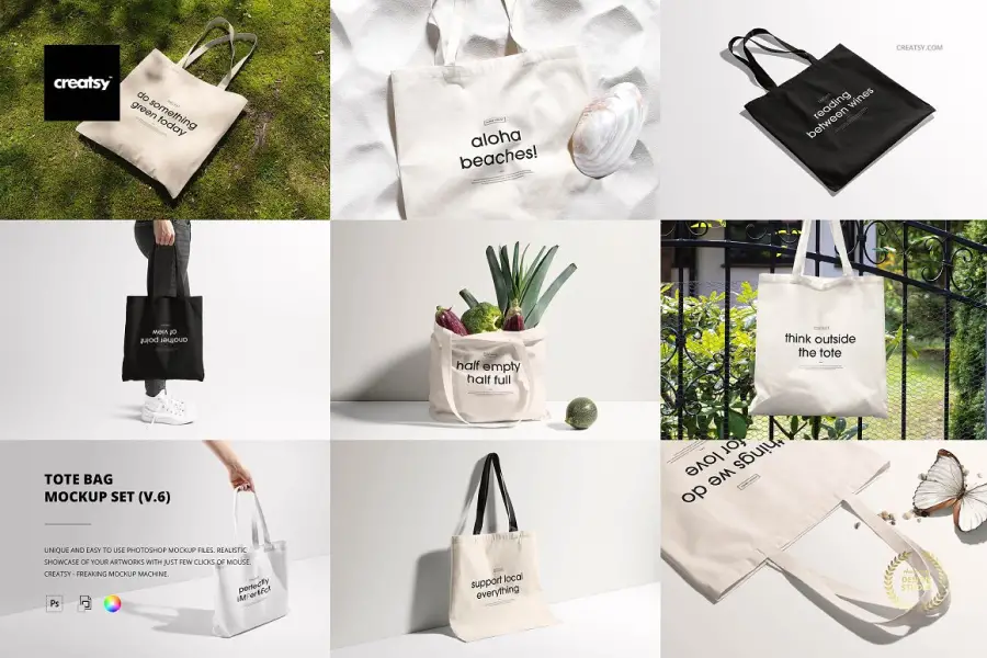 Set Tote Bag Mockup (v.6) -