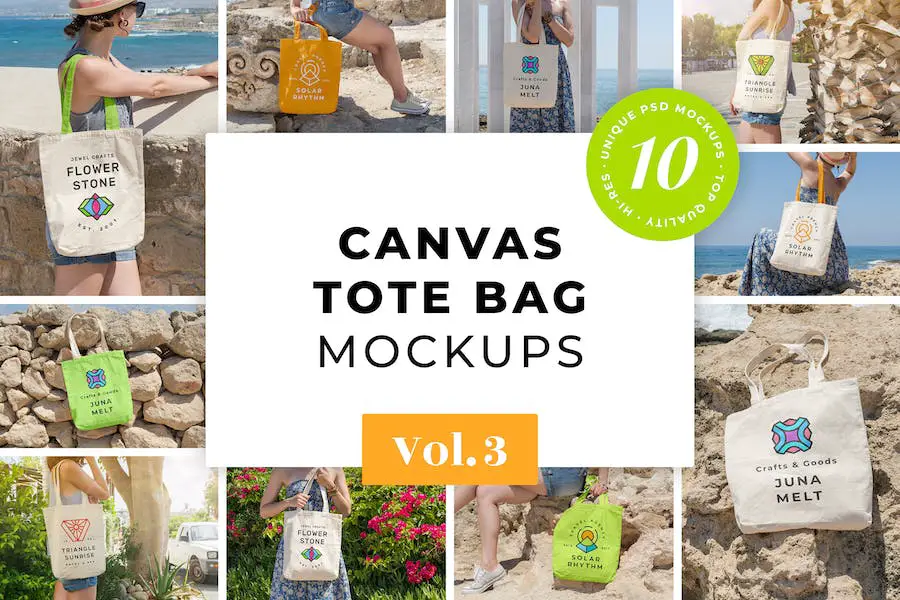 Paket Mockup Tas Tote Kanvas Vol. 3 -