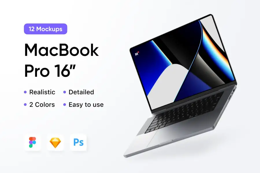 12 MacBook Pro 16 Maket Sahneleri -