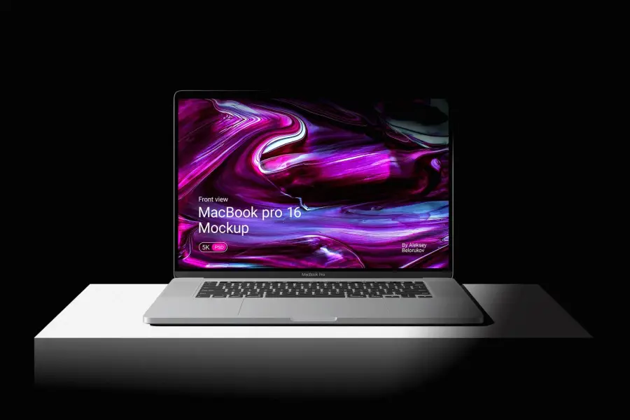 Ücretsiz Macbook Pro 16 Maketi Önden Görünüm -