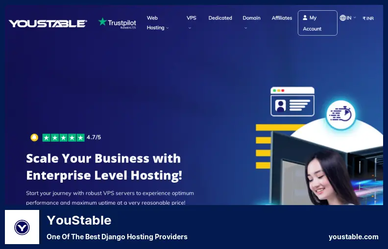 YouStable - 最好的 Django 託管服務提供商之一