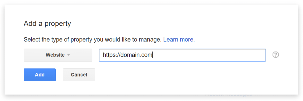 Ajout de la version https du site wordpress dans la propriété de la console de recherche Google