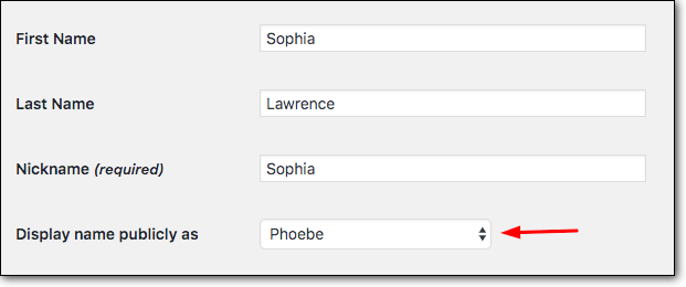 wordpress 顯示名稱