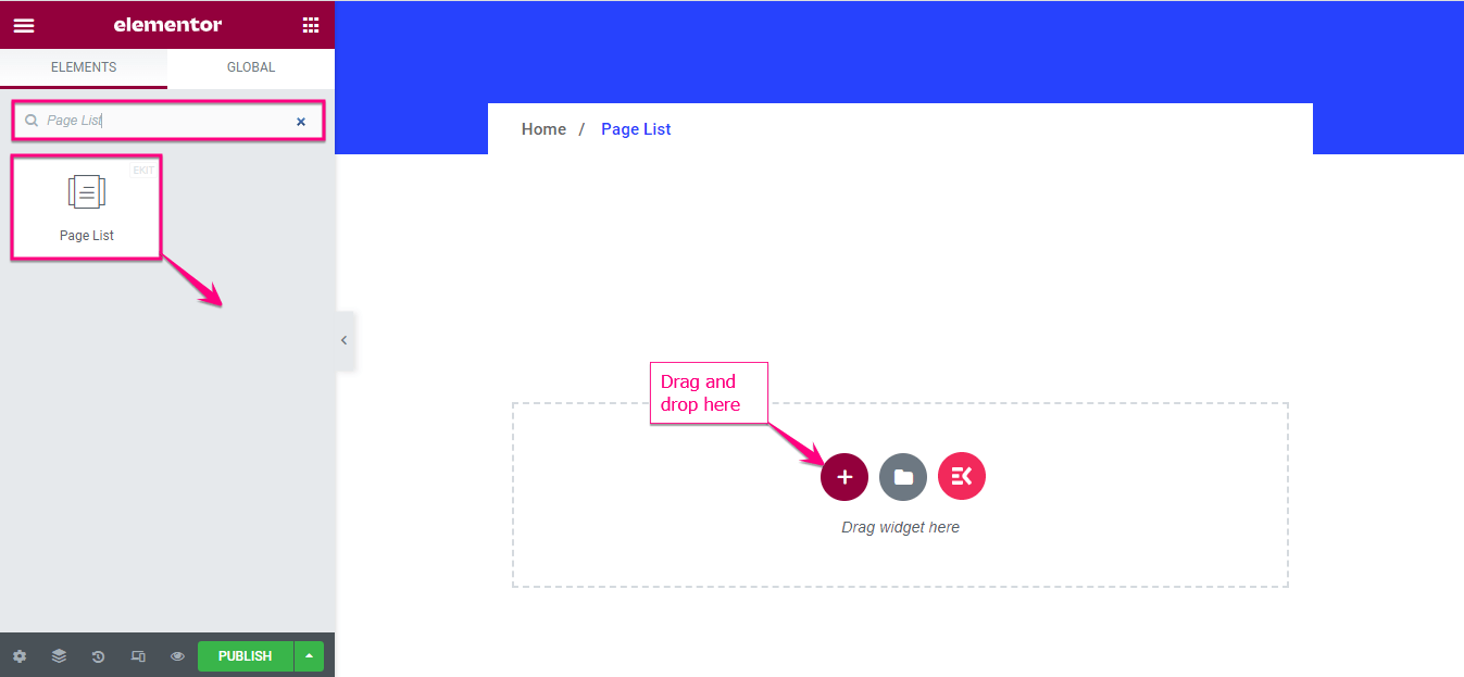 使用 ElementsKit 添加頁面列表