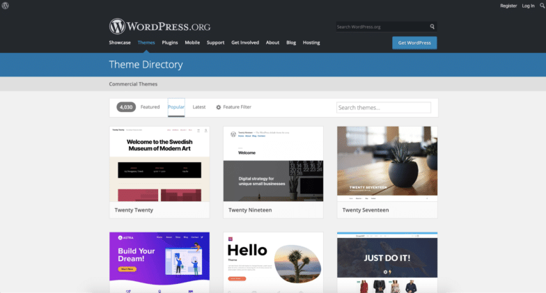 WordPress 主題目錄