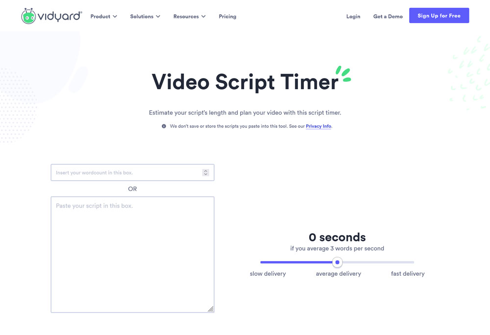 vidyard video script timer 許多免費營銷工具之一