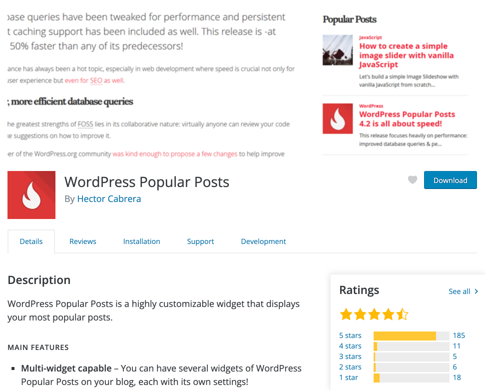 WordPress 인기 게시물 플러그인