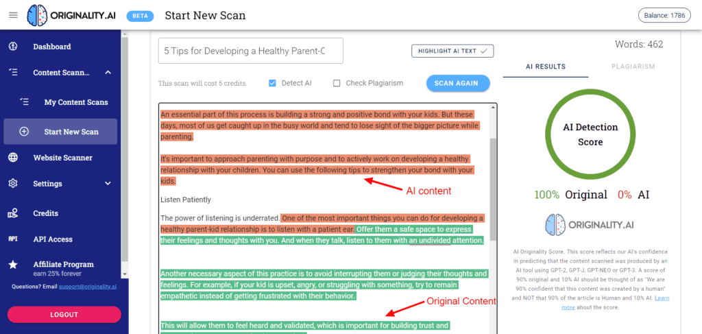 Detección de contenido de IA