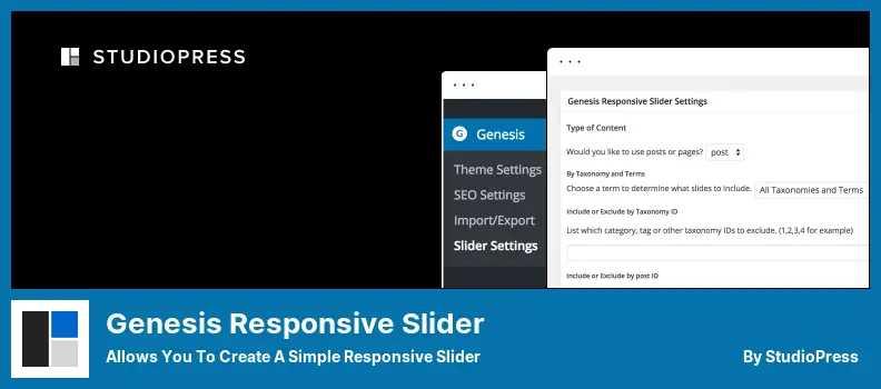 Plugin per slider reattivo Genesis: consente di creare un semplice slider reattivo