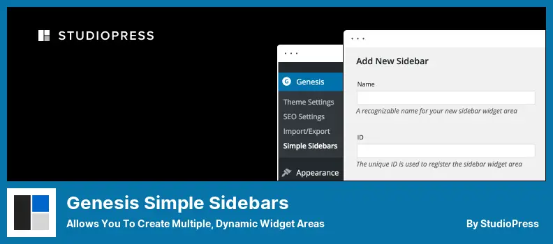 Plugin Genesis Simple Sidebars: consente di creare più aree widget dinamiche