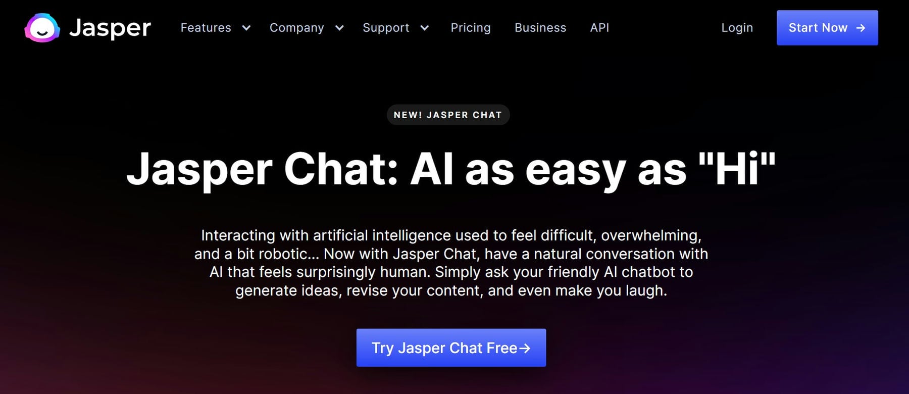 Jasper AI チャット ページ 2023 年 4 月