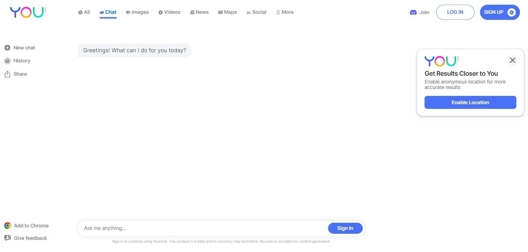 You.com AI Search Engine Chat abril de 2023