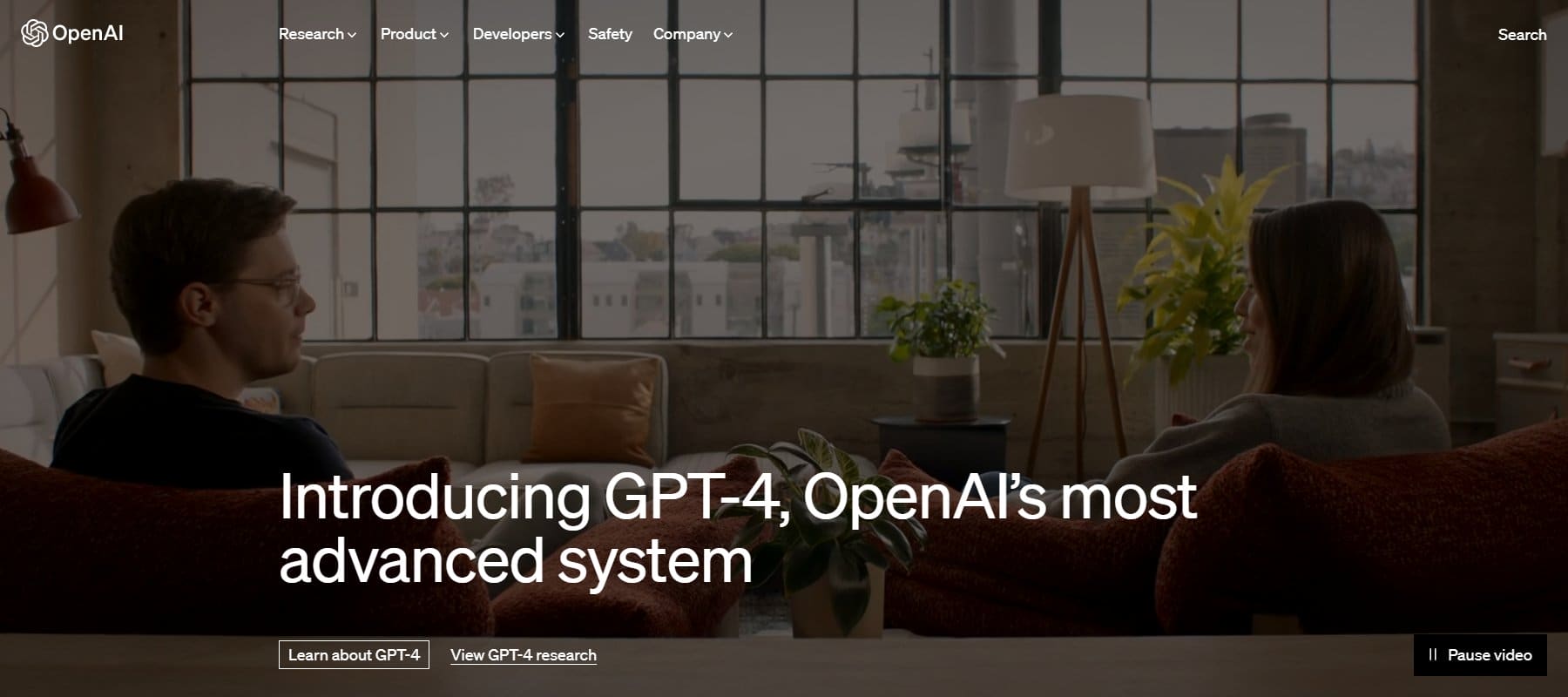 OpenAI 的 ChatGPT 主頁 2023 年 4 月